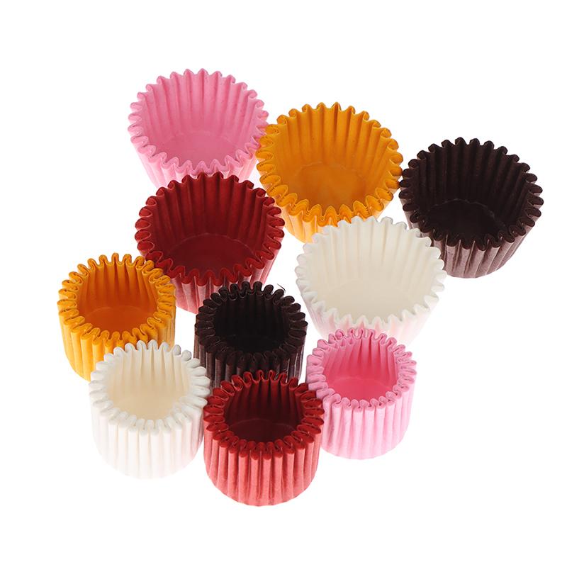 1000Pcs Mini Chocolate Paper Liner Baking Muffin Cake Cupcake Case Solid Color