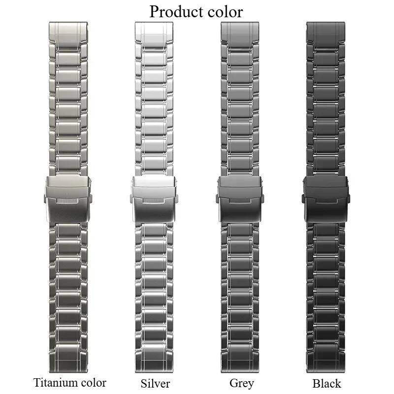 22mm 26mm Titanium Alloy Strap For Garmin Fenix 8 7X 5/5X/5XPlus/6/6X Enduro Metal Wristband Instinct1/2/955 Watch Band Man Bracelet