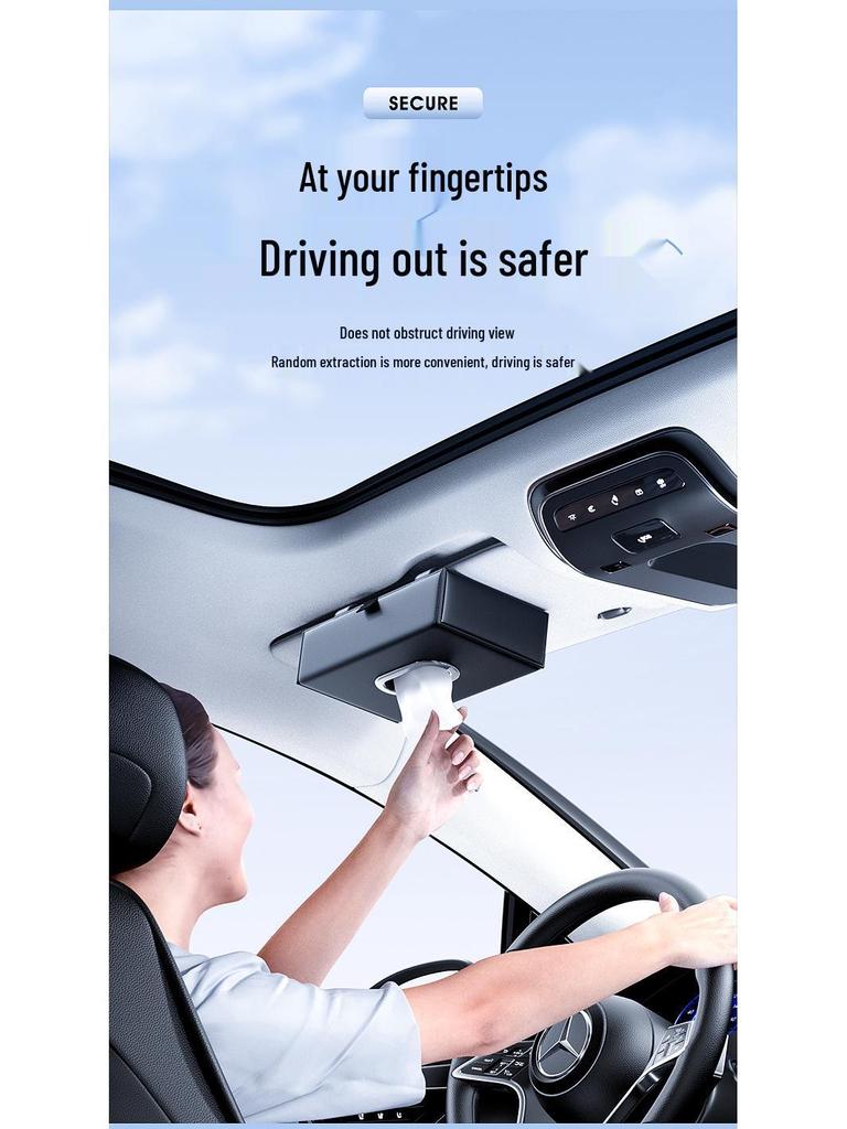 Car Sun Visor Tissue Box - Hanging Tissue Bag for Car Roof