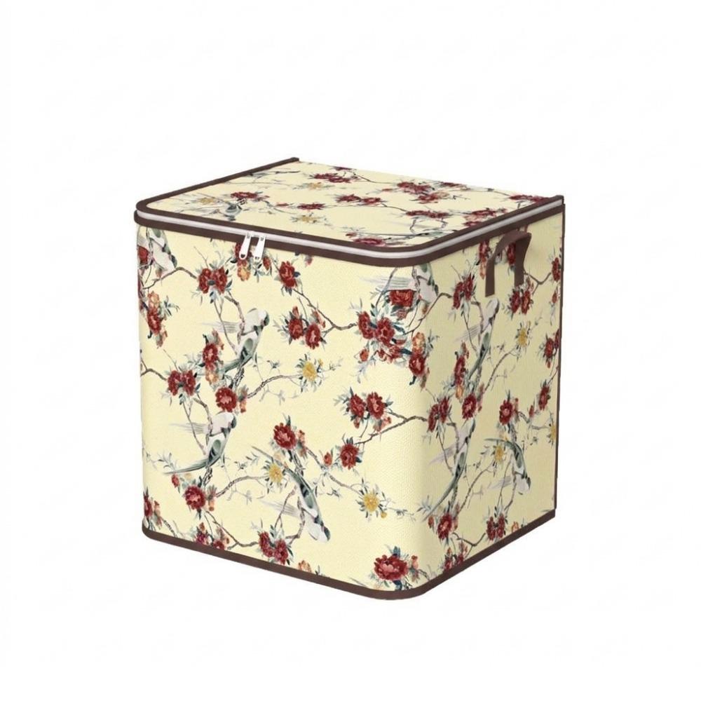 Dust-proof Flower Bird Pattern Storage Bag Non-woven Fabric Toy Storage Box Dormitory