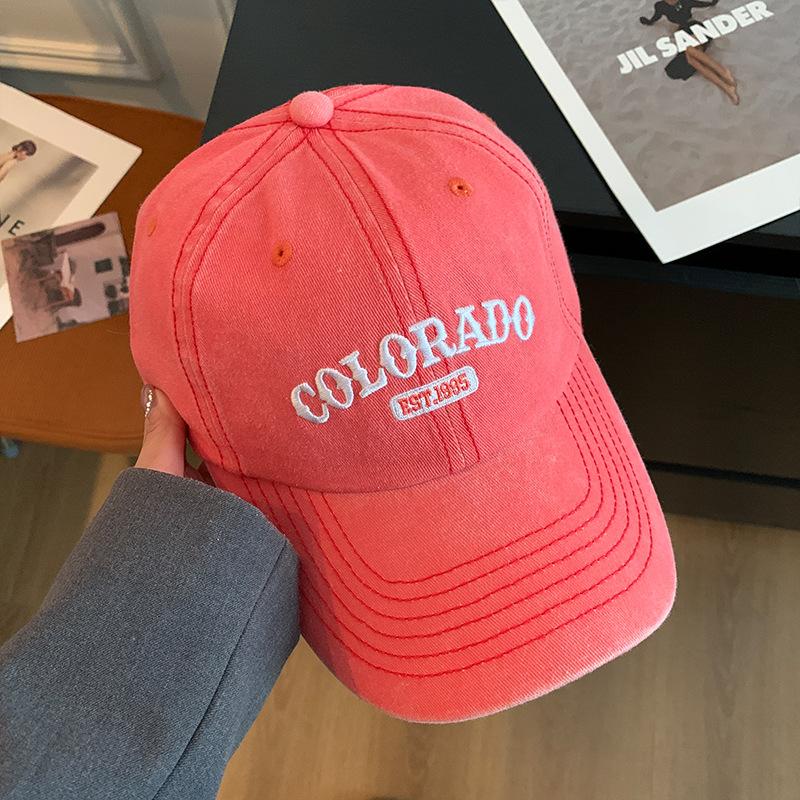 Embroidered Colcrado Letter Wide Brim Baseball Cap For Women Protection Sun