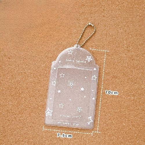 Transparent Glitter Cute Card Cover 3 Inch PVC Student ID Girl Heart Card Cover Small Id Storage Card Cover Bags
