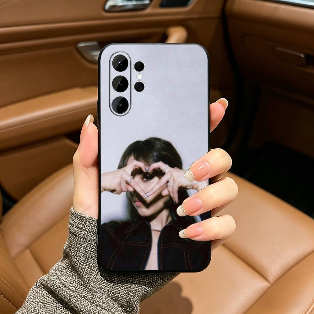 Famous actress-Actress J-Jenna-Ortega Black Soft Silicone Phone Case for Samsung Ultra S25, S24, S21, S22, S23, S30, Plus, Lite