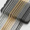 Klassische Punk Cubanische Kette Halskette für Männer Frauen, Edelstahl Grau Silber Gold Schwarz Farbe Kettenglied Kragen, Großhandel Kette