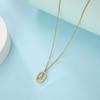 Stainless steel white oval crystal necklace 26 letters A-Z zircon women's sweater chain friend gift