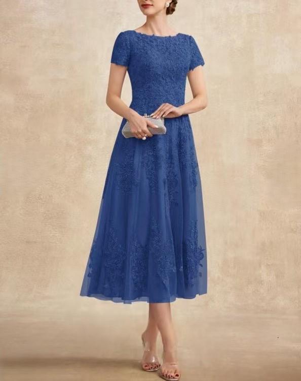 2026 Elegantes Spitzen-Patchwork-Abendkleid in Übergröße