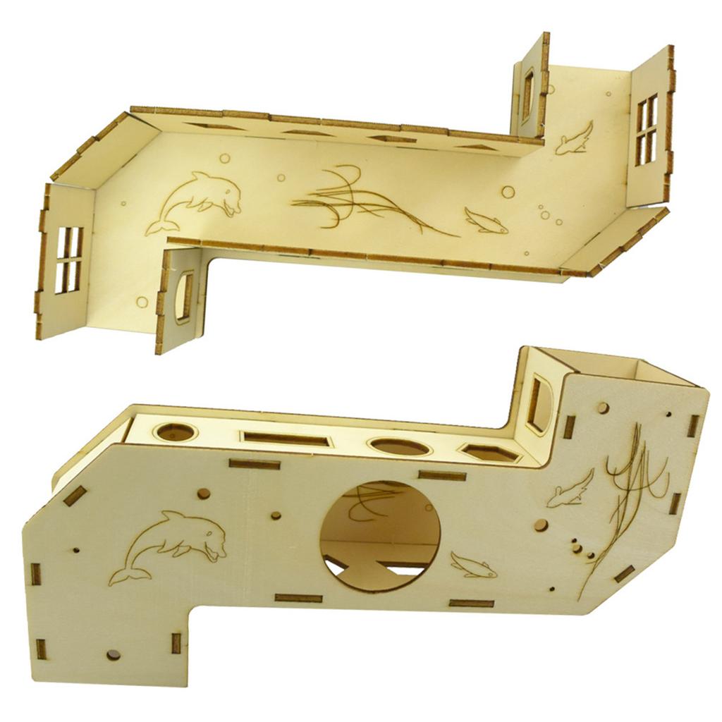Hamster Maze Wooden Tunnel Hideout Toys to Explore for Guinea Pig Chinchilla