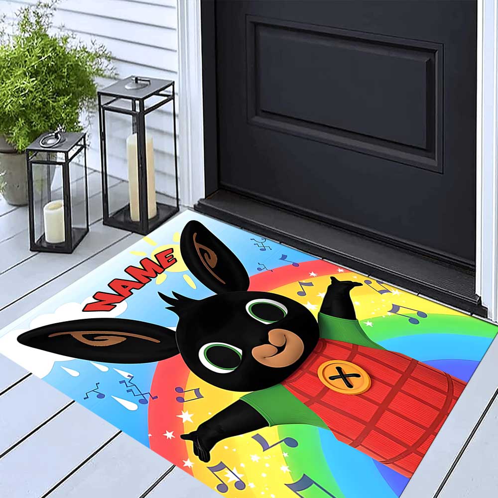 Bunny Customize your name rug, office chair cushion, home bedroom living room gift.
