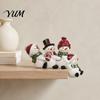 Indoor Festive Window Displays Christmas Table Edge Sitter Figurine, Tug of War Hanging Character Decor, Snowman Cute Winter Home Decor Gnome