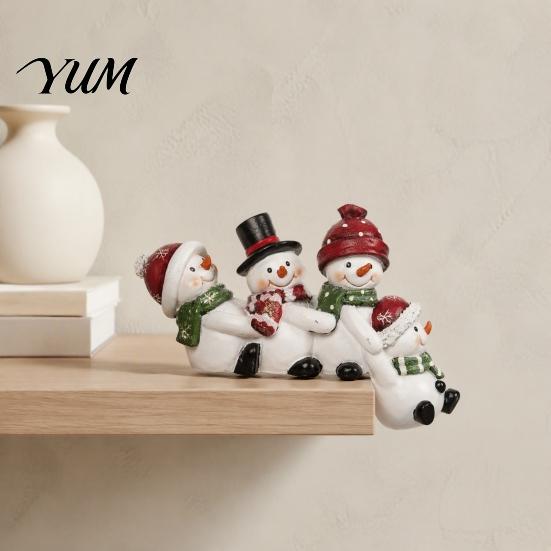 Indoor Festive Window Displays Christmas Table Edge Sitter Figurine, Tug of War Hanging Character Decor, Snowman Cute Winter Home Decor Gnome