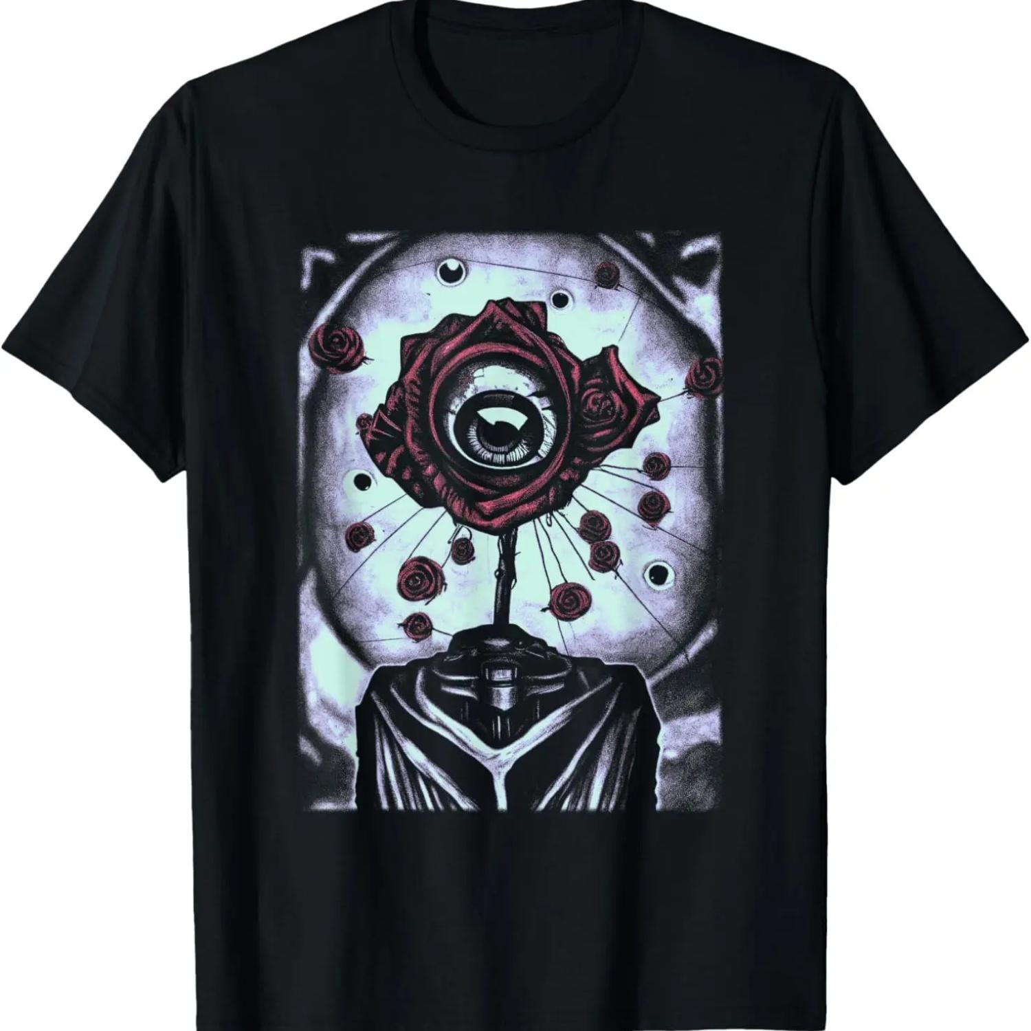 

Футболка Eyeball Distressed Weirdcore Aesthetic Goth Grunge Eye Rose XXXXXL чёрный