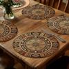 Bohemian Circular Placemat 13.8 Inch Washable Placemat Geometric Design Table Mat Party Decorations Kitchen Accessories