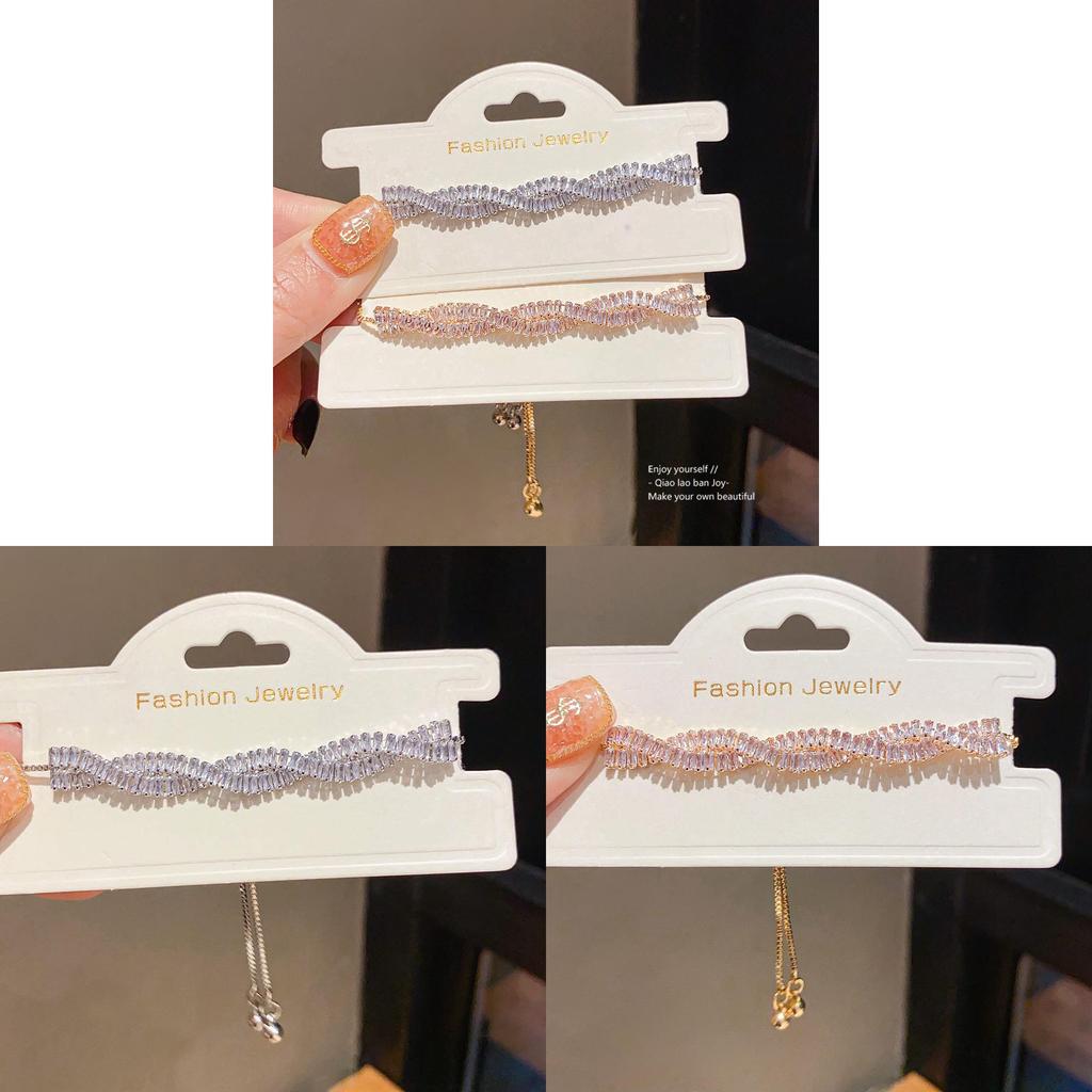 Geometric Adjustable Bracelets For Women With Zirconia Inlay Fashion Jewelry Gift For Winter