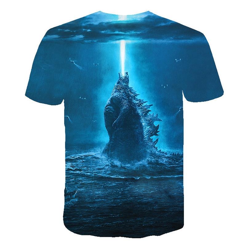 Vibrant 3d Print Godzilla King Of The Monsters Unisex Casual Short Sleeve T-shirt