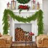 Simulierte grüne Pflanze fühlen Weihnachts-Rattan-Dekorationen Heim-Interieur-Anhänger Kamin-Ornamente Türhänger