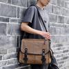 Men's Solid Color Canvas Crossbody Bag - Large Capacity, Versatile, Fashionable Messenger Bag for Commuting and Outdoor Use.