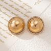 Diamond Round Smooth Stud Earrings Simple Atmosphere Earrings Design Sense Personality Light Luxury Earrings