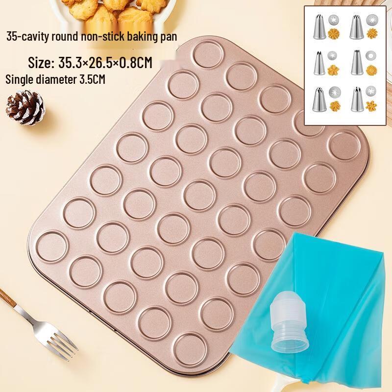HANDUNYOU 35-Cavity Non-stick Macaron & Cookie Baking Mold Set