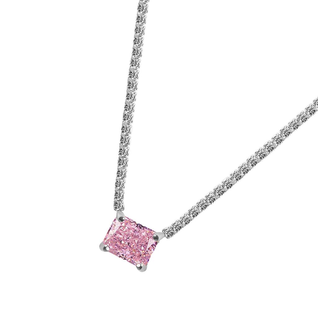 Zircon Charm Choker Colorful Rhinestones Pendant Necklace Women Girls Collarbone Chain Stylish Neckchain Accessory