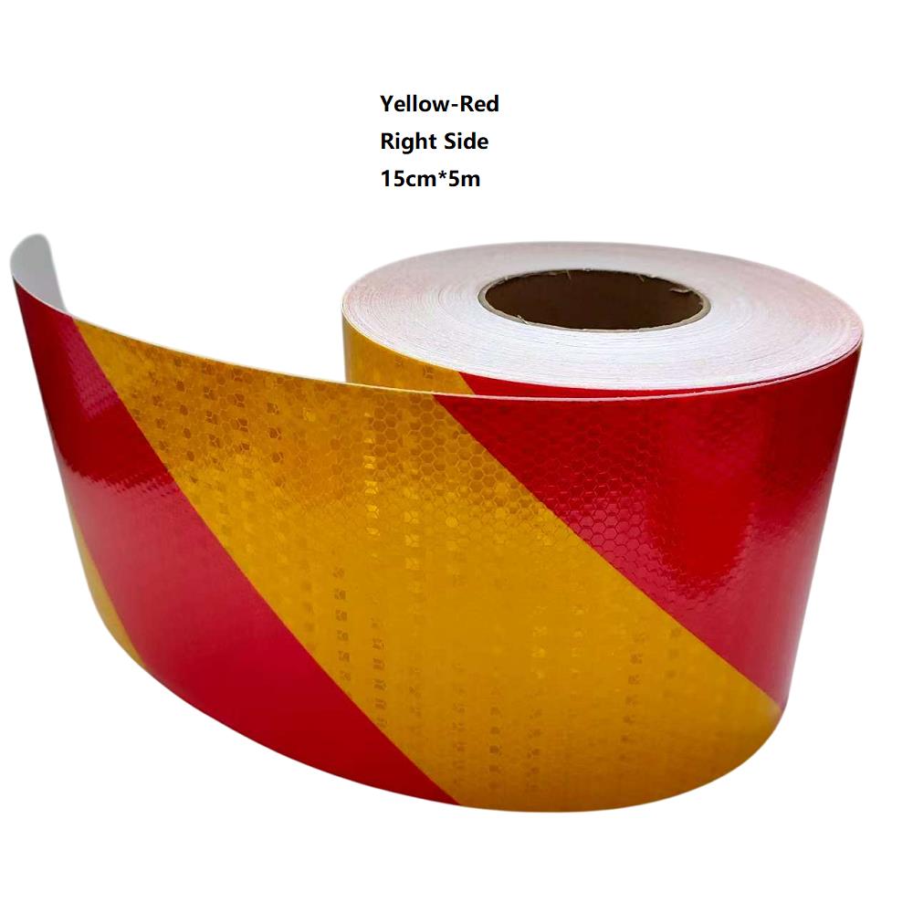 5cm/10cm/15cm/20cm*5m Twill Reflective Waterproof Tape Yellow-Red Left Or Right Self-adhesive Reflectors Conspicuity Car Sticker