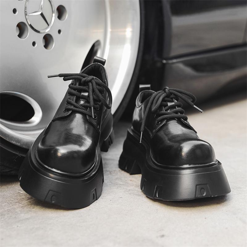 Fashion New Men's Thick-Soled Lace- Up Dress Shoe For Autumn And Winter Comfortable And Anti -Slip Oxford Shoe And Durable Walking Shoes