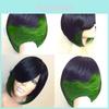 Elegant Short Mix Color Hair Wig With Natural Straight Synthetic Hair For Cosplay