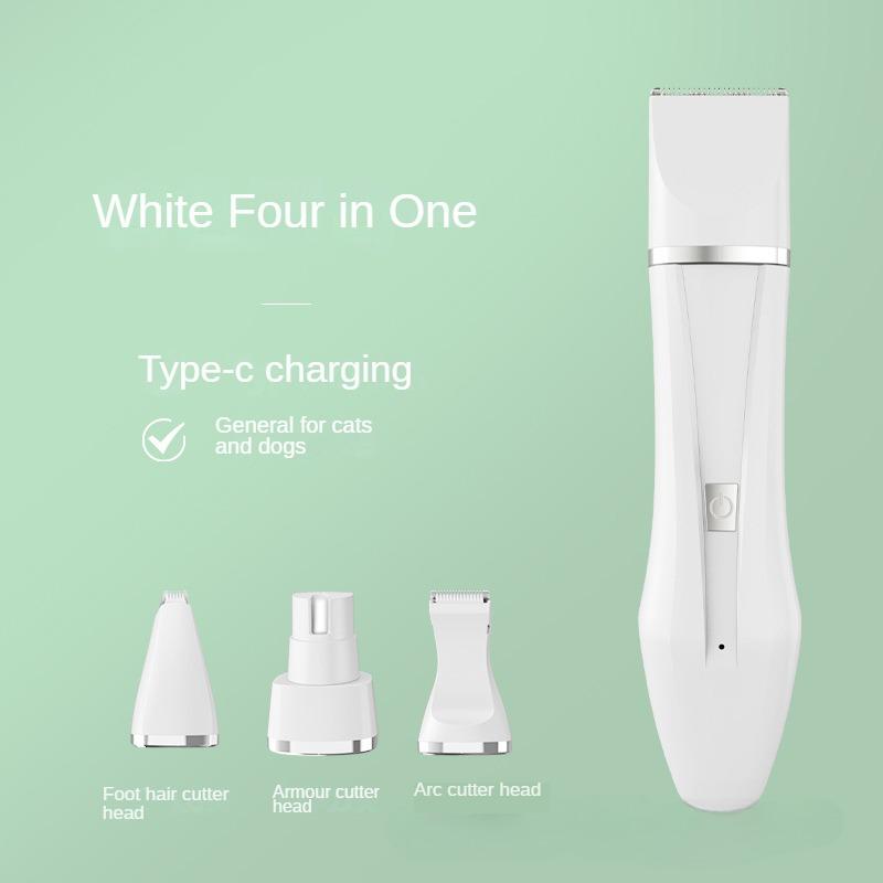 Pet Shaver, Dog and Cat Hair Removal Electric Push Clipper, Four In One Foot Shaving Electric Set, Trimming and Beauty Set Tool