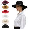 Módní doplňky Široký okraj Retro Plochý klobouk, Vlněný plstěný Pork Pie Bowler s kovovým kroužkem na cestování a dovolenou, Široký Trilby pro ženy Muže