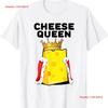 Cheese Queen Womens Lover T Shirt Cute Vintage Washed Stylish Versatile Unisex Slightly Comfortable Streetwear