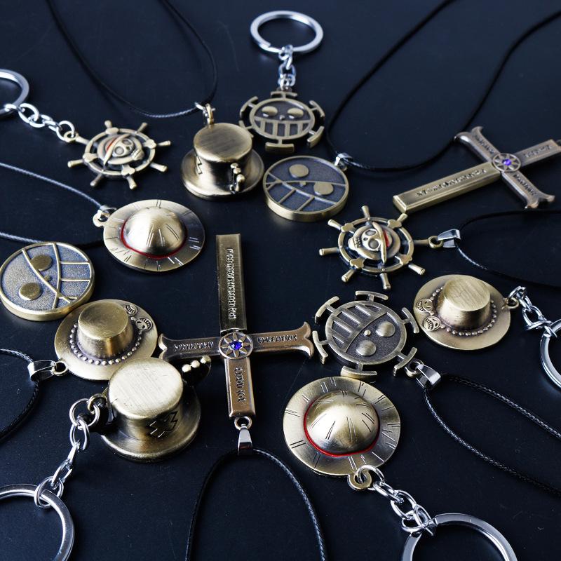 One Piece Necklace: Chopper, Ace & Luffy Straw Hat Pendant - In Stock