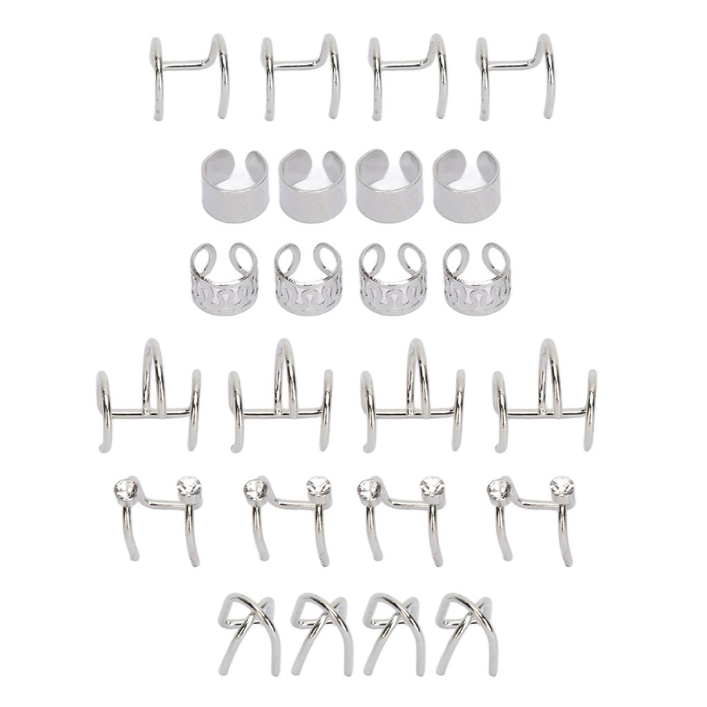 24Pcs Viking Bart Perlen Rohr Clamp Kit Männer Antike Nordischen Vikings Runen Perle DIY Dekoration Silber