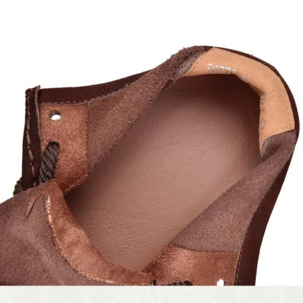 Johnature Genuine Leather Round Toe Lace-up Flat Ankle Boots Casual Versatile Women's Shoes