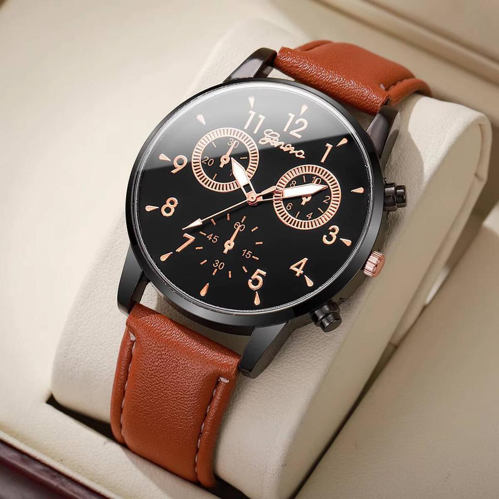 Ceasuri de mână pentru bărbați de afaceri la modă, cu cadran simplu cu cifre arabe, ceas cu cuarț pentru bărbați, brățară de piele, ceas de mână, Reloj Hombre