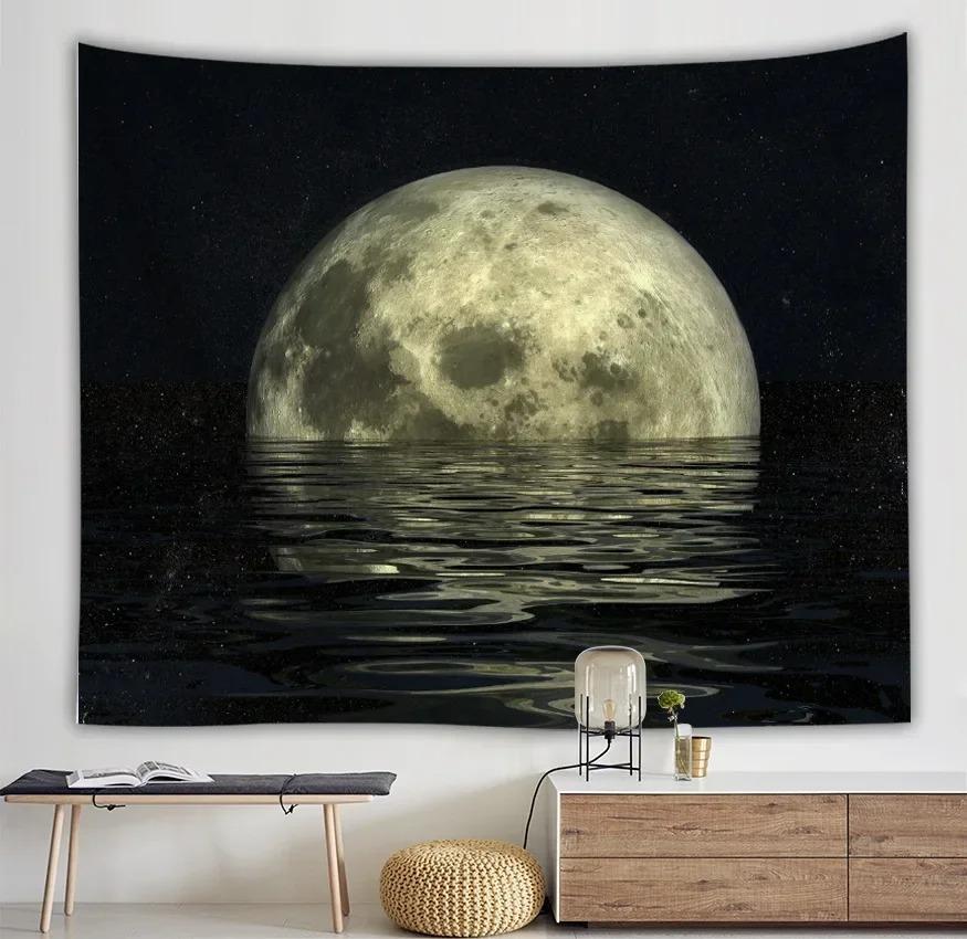 Sea Moon Sunshine Wall Hanging Tapestry Suitable For Bedroom Living Room Bohemian Style Home Aesthetic Room Decoration
