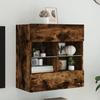 VidaXL TV Cabinet with LED Lights, Wall-Mounted TV Unit with Shelves, Hanging TV Stand for Living Room, Modern, Oak 837096