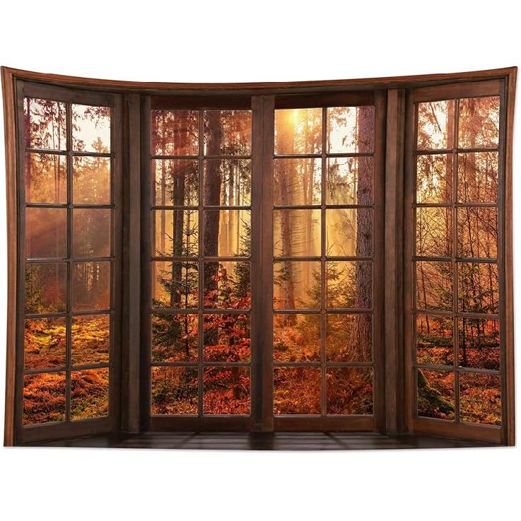 HVEST Halloween Tapestry Full Moon Black Crow Tombstone Dead Tree Tapestry for Bedroom, Scary Grey Cemetery Forest Wall Decor Blanket Home Holiday