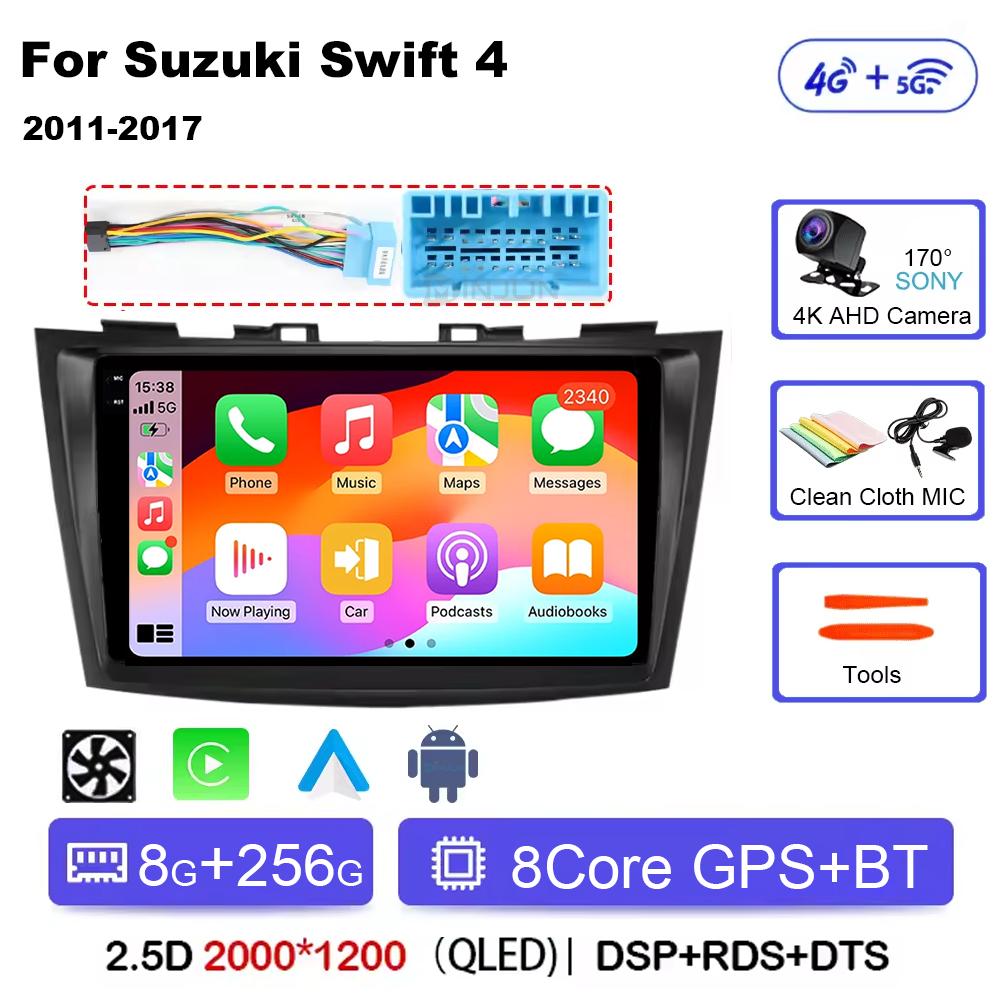 Android 14 Qualcomm Car Radio For Suzuki Swift 4 2011-2017 Wireless Carplay Auto Radio Multimedia Player Navigation 4G Wifi