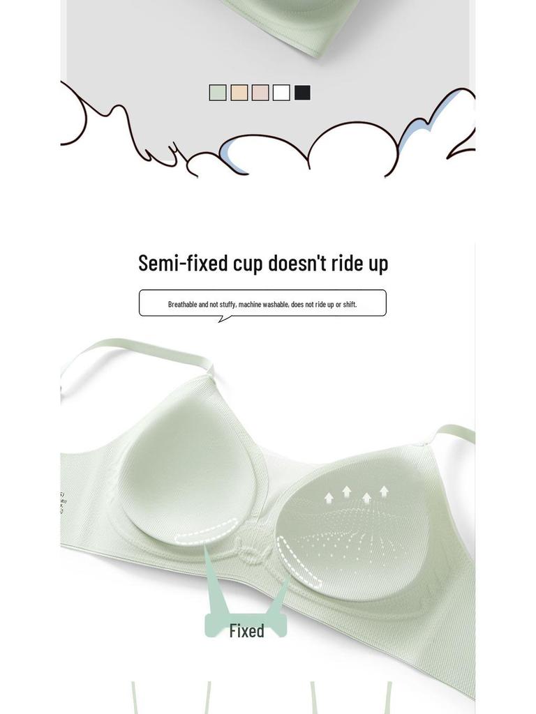 Soft Support Seamless Bra for Young Women - Wire-Free, Light Color, Thin Cup