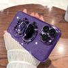 Fashion Glitter Astronaut Foot Stand Phone Case For iPhone 16 15 14 13 11 Pro XR Xs Max 12 Mini Plating Holder Cover On 7 8 Plus