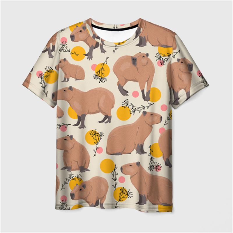Nieuw Harajuku 3D Schattig Dier Capibara Print T-shirt Kinderen Grappige Streetwear Korte Mouwen Mode Y2k T-shirts Kleding Tops