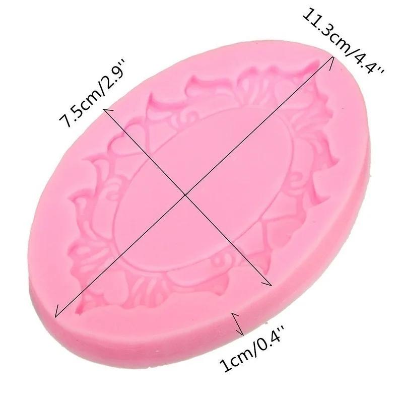 Silikon-3D-Spiegelrahmen-Fondantform, Kuchendekoration, Schokoladen-Backform