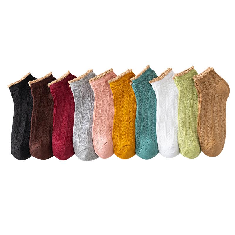 Women's Thin Lace-Trim Sock, Single Shoe Style for Spring/Summer/Autumn - Cute Japanese Lolita Design