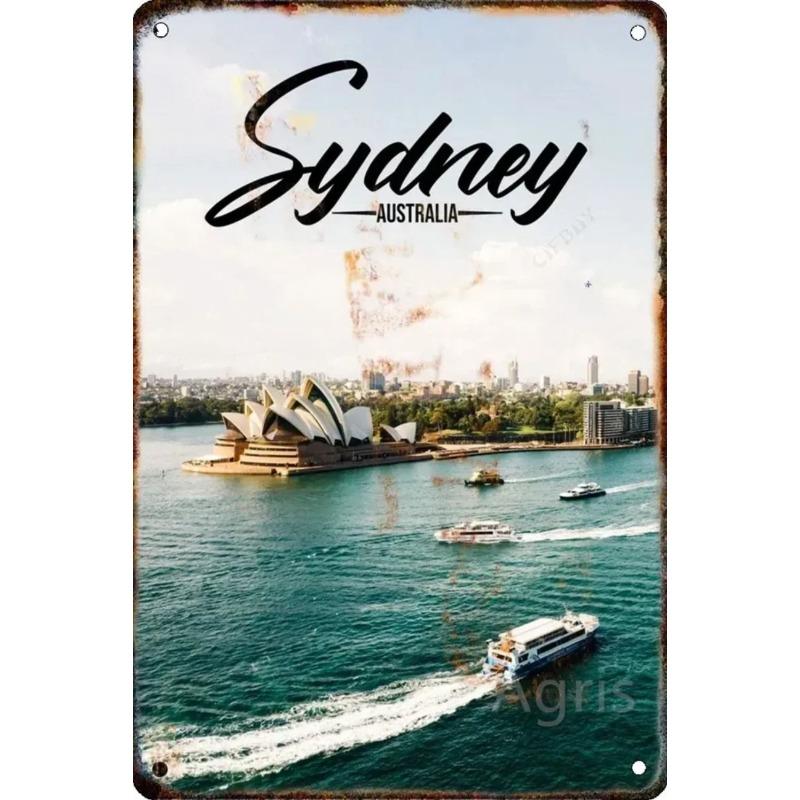 Metallschild New York Cityscape, Wandkunst zum Thema Reisen 20x30cm