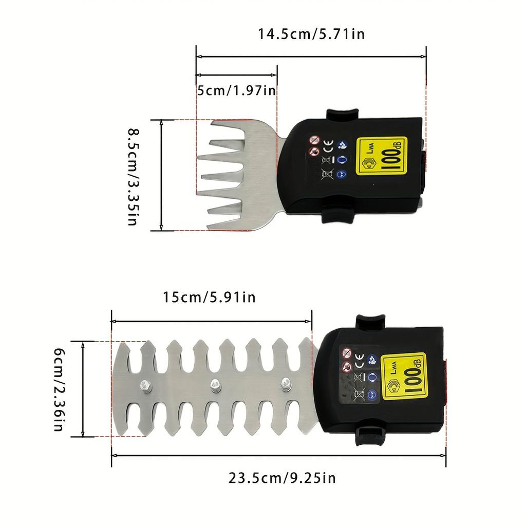 7.2V Elektrische Handheggenschaar en Snoeischaar - Compact 2-in-1 Tuingereedschap, Efficiënt Snijden voor Gazon- en Struikonderhoud