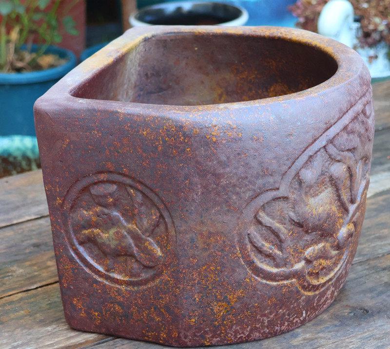 Large Retro Hydroponic Ceramic Vase - Tall Handmade Pennywort Cylinder Pot