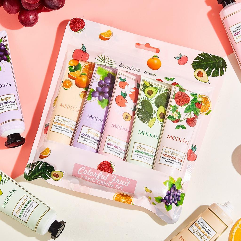 5 buc/cutie Cadou de Craciun Inghetata Set Crema de maini 30g Parfum de fructe Hidratare hidratanta