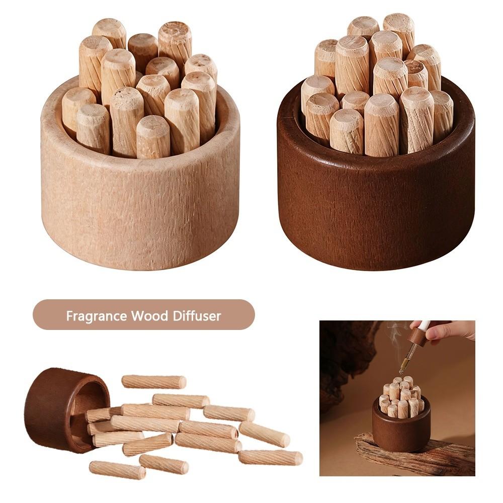 New Wooden Essential Oil Diffuser Fireless Slowly Volatile Aromatherapy Inhaler Long-lasting Floral Car Ornaments