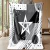 Morocco Football Printed Flannel Blanket Skin Friendly Warm Decorative Throw for Indoor Couch Bed Daily Use