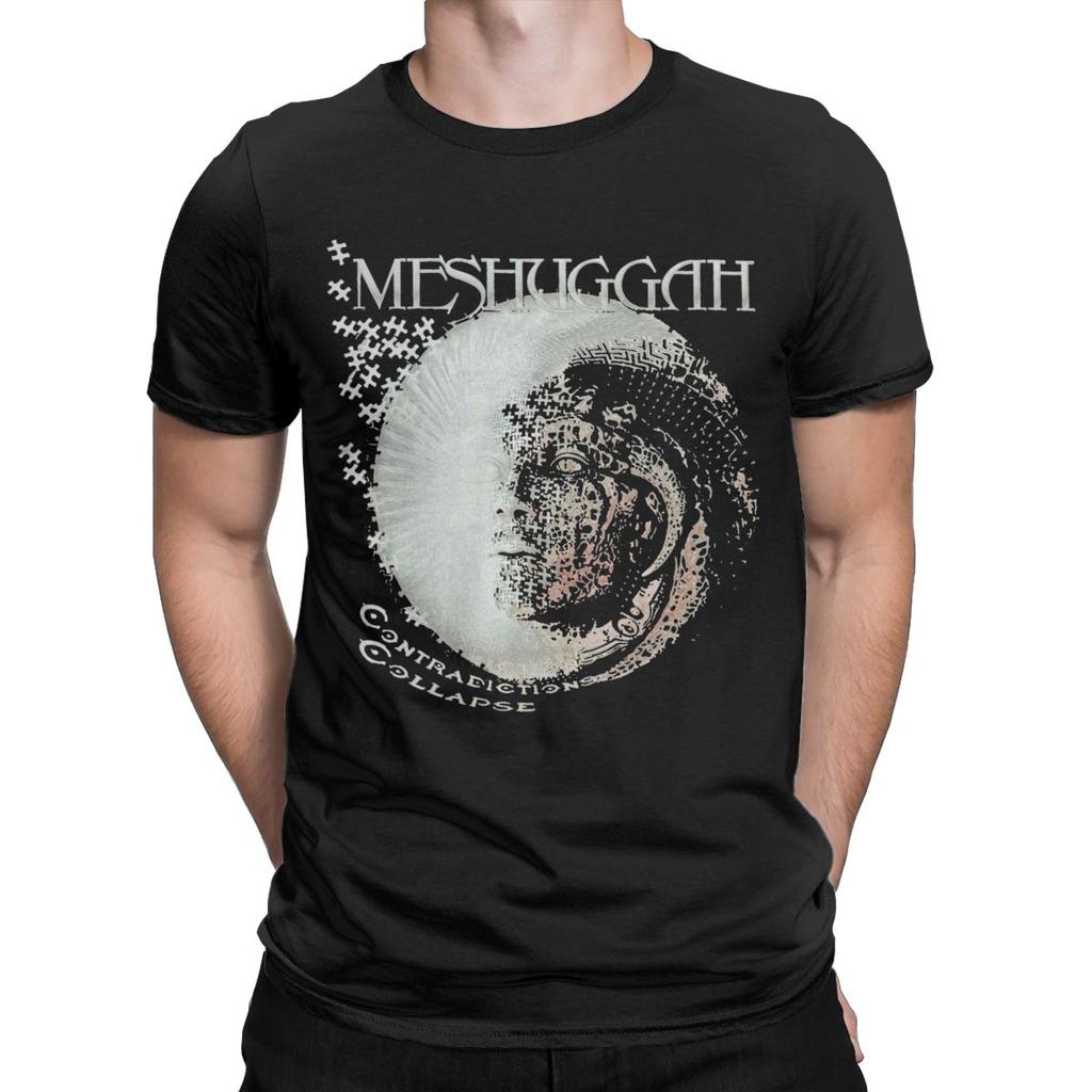 Meshuggah Herren T-Shirt Hipster T-Shirt Kurzarm Rundhals T-Shirt Reine Baumwolle Partykleidung