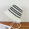Striped Hollow Fisherman Hat for Women Breathable Spring and Summer Sun Protection Hat Sun Protection Hat